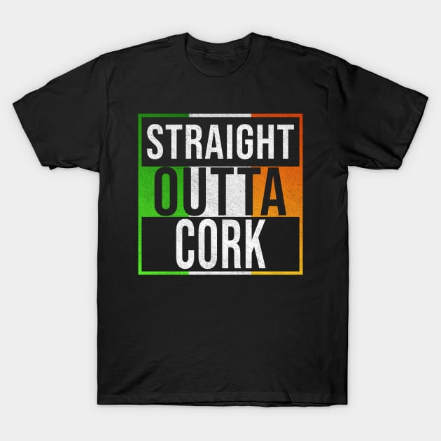 Straight Outta Cork - Gift for Irish, Irishmen , Irishwomen,paddy, From Cork in Ireland Irish T-Shirt by Country Flags